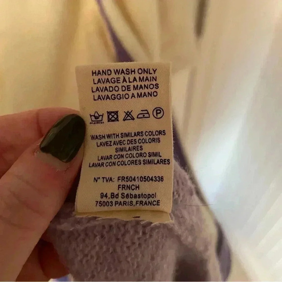 Anthropologie FRNCH Eloise Color Blocked Purple Duster Cardigan OS - Picture 6 of 7